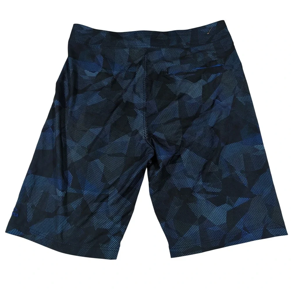 Prana Board Shorts Mens 32 Blue Geometric Abstract Quick Dry UPF 50+ Swim Trunks